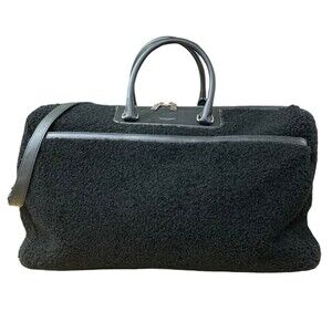 Saint Laurent Black Shearling Travel Bag